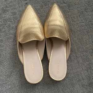 Metallic Gold Mules (Cole Haan)